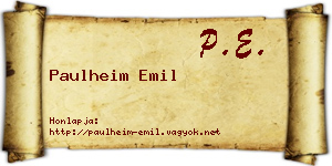 Paulheim Emil névjegykártya