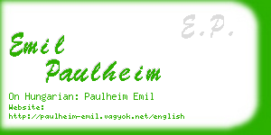 emil paulheim business card